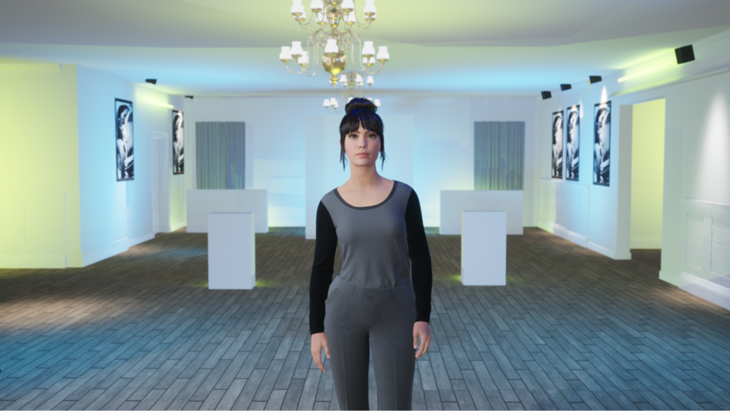 3D pre-visualization of the NFT gallery set