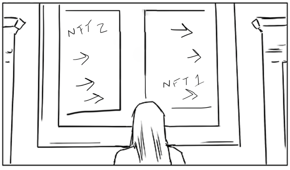 Storyboard frame for the NFT explainer