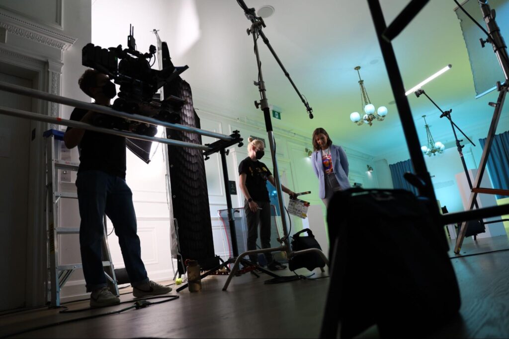 Lighting setup on location