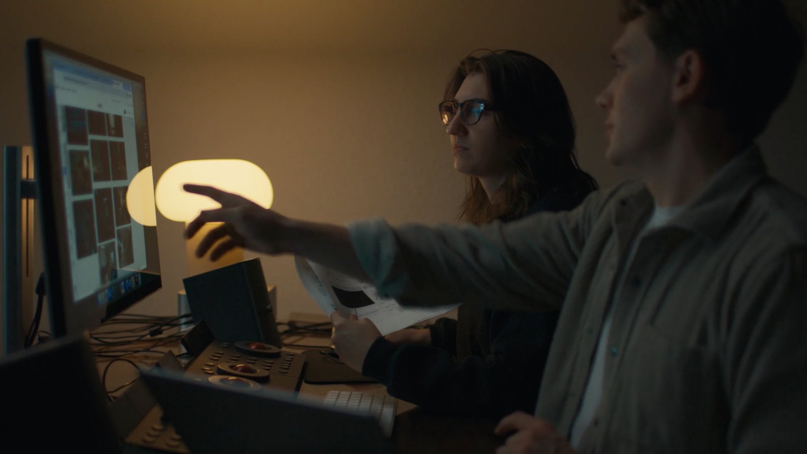 Reviewing a frame on the monitor during the Vivere shoot